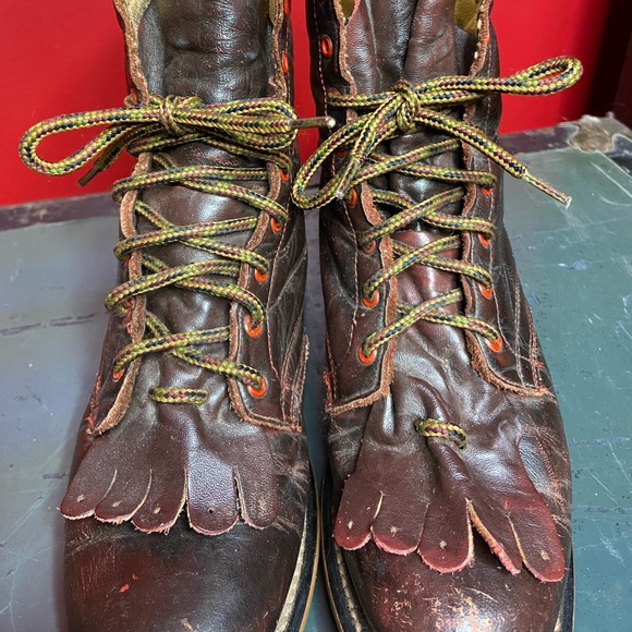 VINTAGE red leather booties! Please read description! - Picture 3 of 11